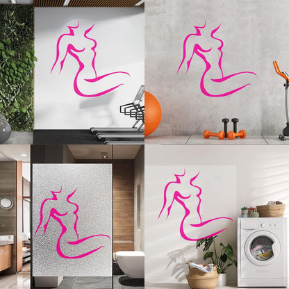 Wall Decals Pvc Silhouette Girl Appeal Woman Wall Beautification
