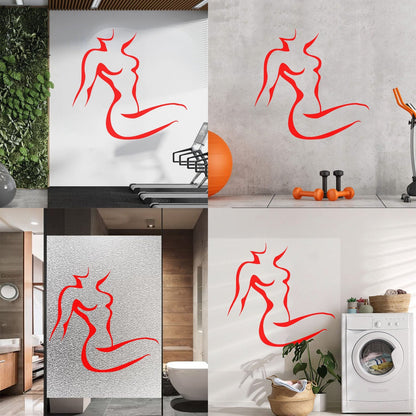 Wall Decals Pvc Silhouette Girl Appeal Woman Wall Beautification