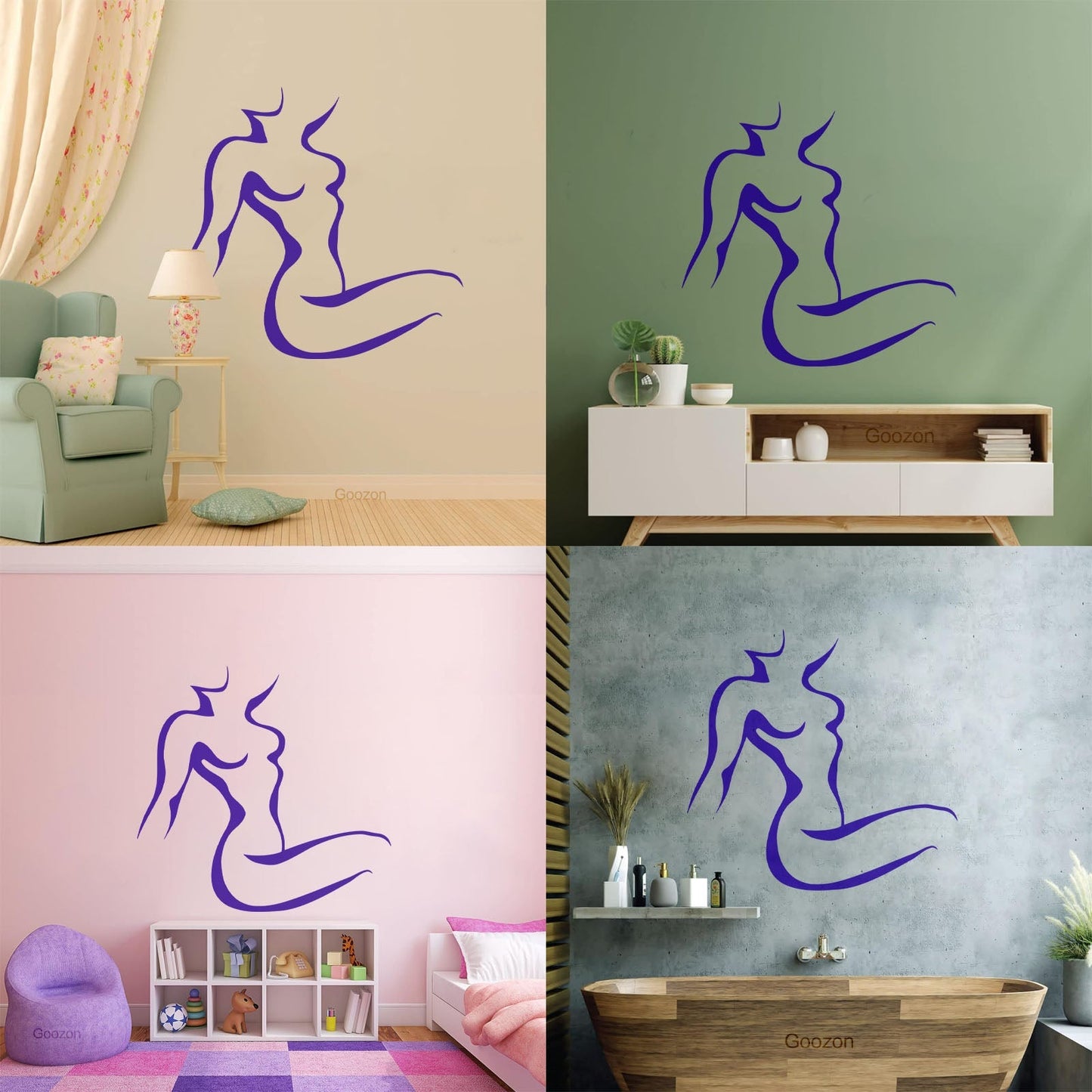 Wall Decals Pvc Silhouette Girl Appeal Woman Wall Beautification