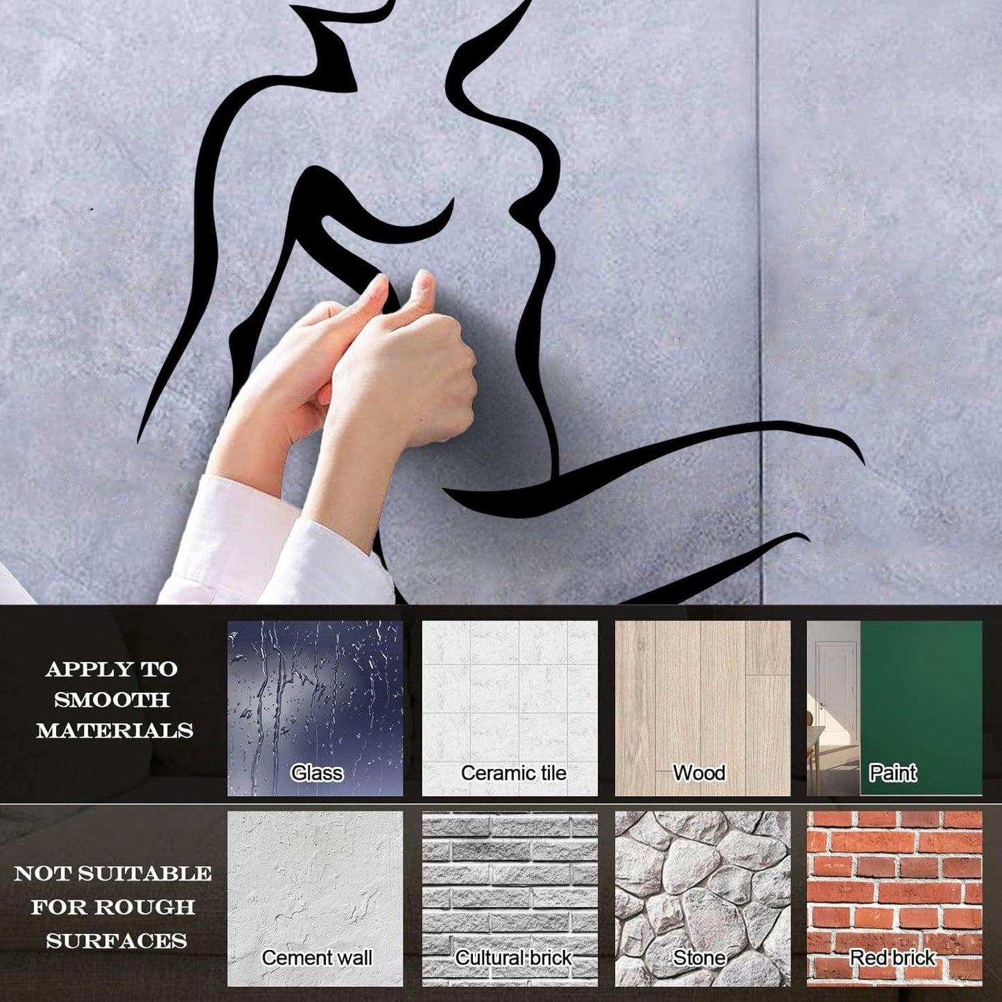 Wall Decals Pvc Silhouette Girl Appeal Woman Wall Beautification