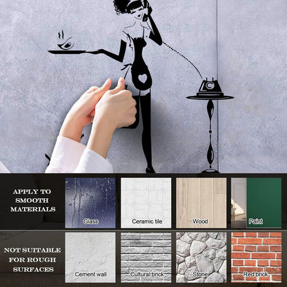 Wife Housewife Girl Woman Cleaning House Appeal Wall Decals Paster Paper Window Decals