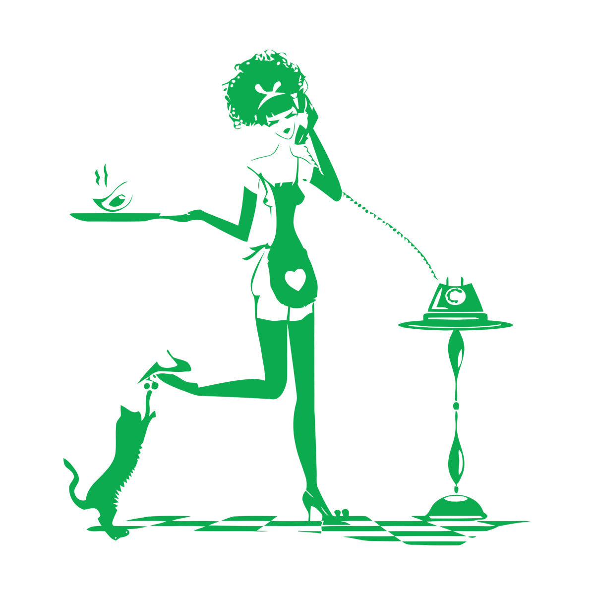 Wife Housewife Girl Woman Cleaning House Appeal Wall Decals Paster Paper Window Decals