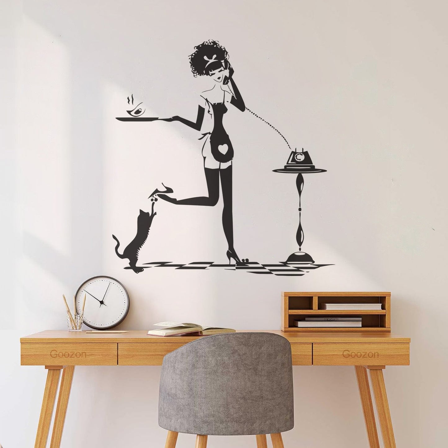 Wife Housewife Girl Woman Cleaning House Appeal Wall Decals Paster Paper Window Decals