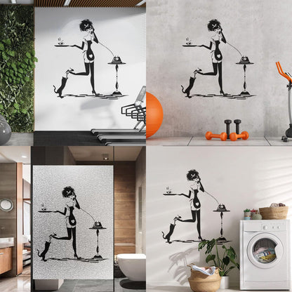 Wife Housewife Girl Woman Cleaning House Appeal Wall Decals Paster Paper Window Decals