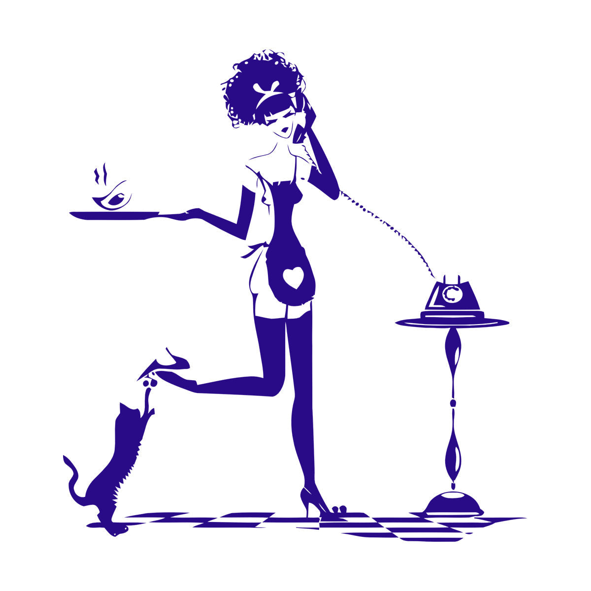 Wife Housewife Girl Woman Cleaning House Appeal Wall Decals Paster Paper Window Decals