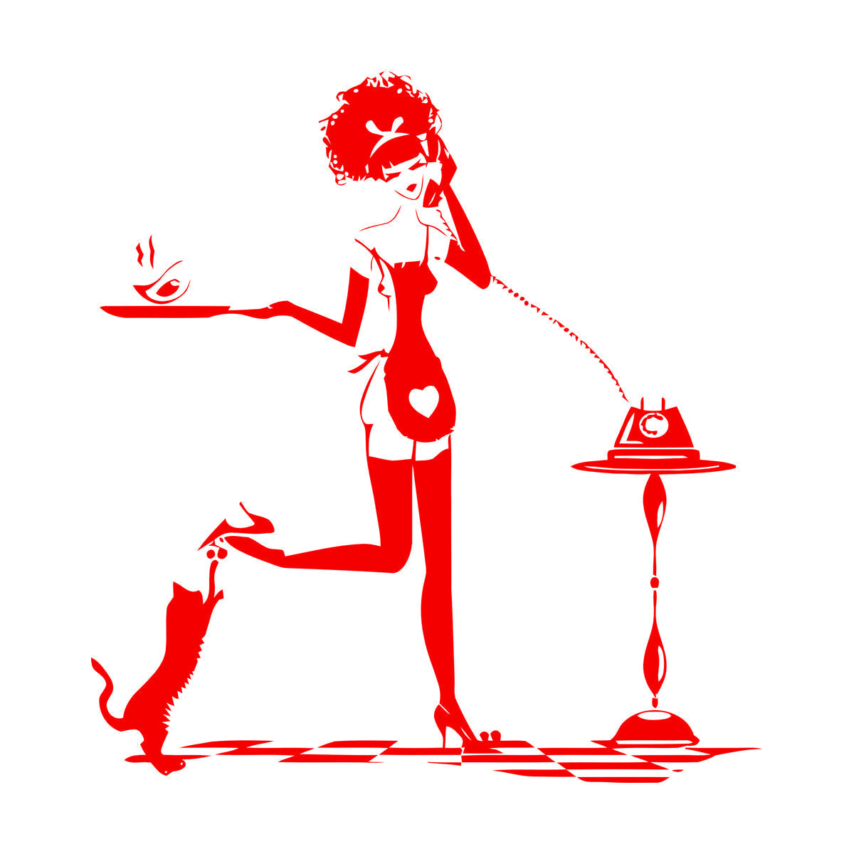 Wife Housewife Girl Woman Cleaning House Appeal Wall Decals Paster Paper Window Decals