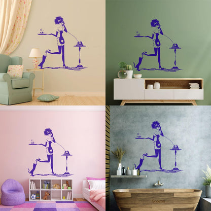 Wife Housewife Girl Woman Cleaning House Appeal Wall Decals Paster Paper Window Decals