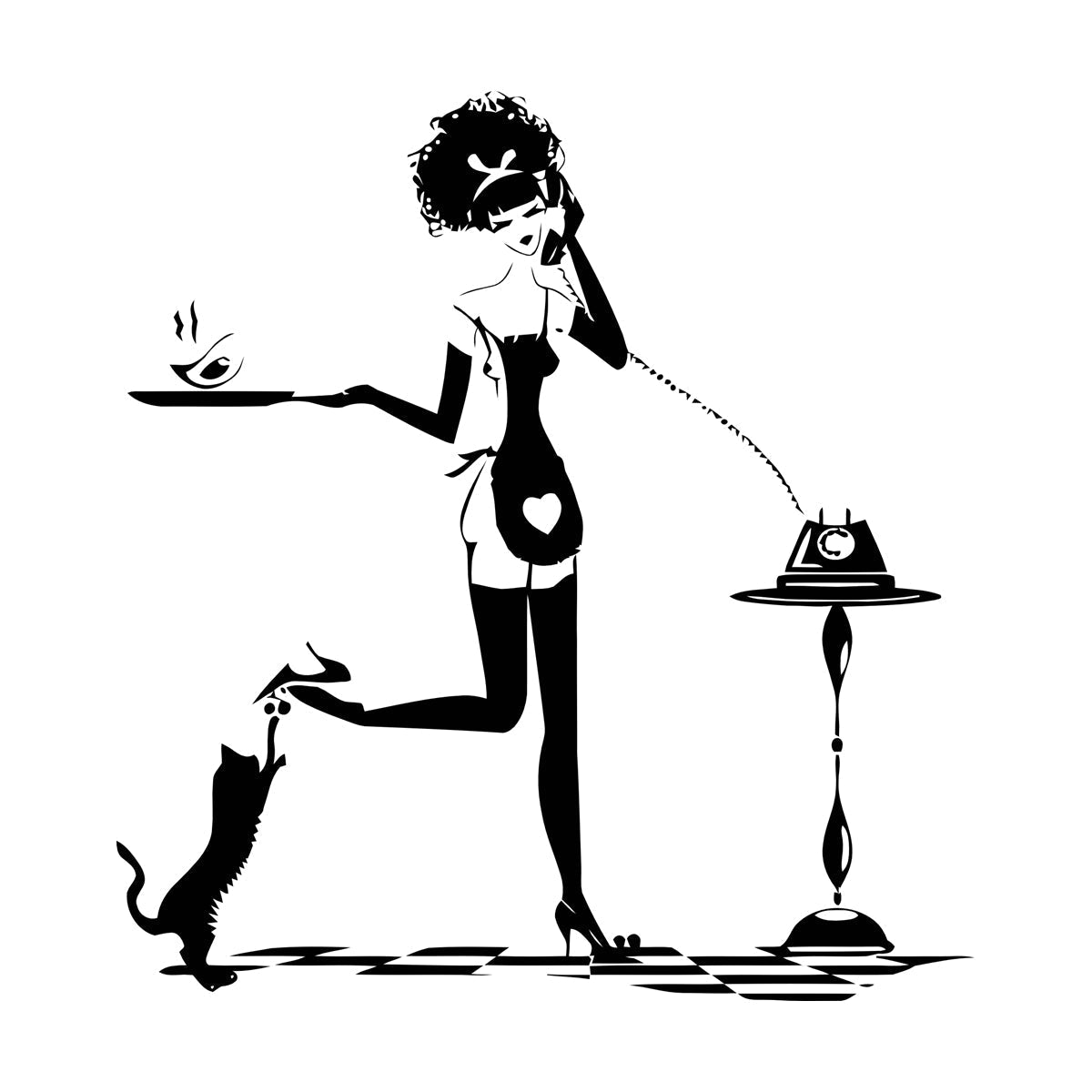 Wife Housewife Girl Woman Cleaning House Appeal Wall Decals Paster Paper Window Decals