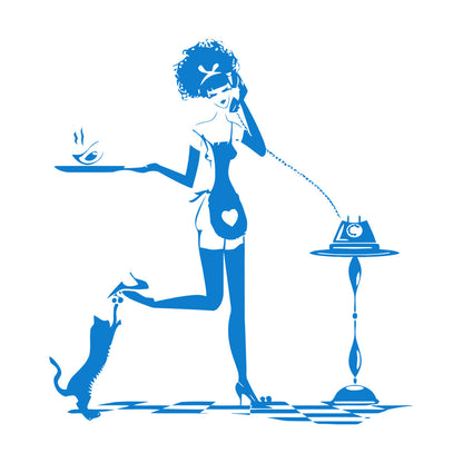 Wife Housewife Girl Woman Cleaning House Appeal Wall Decals Paster Paper Window Decals