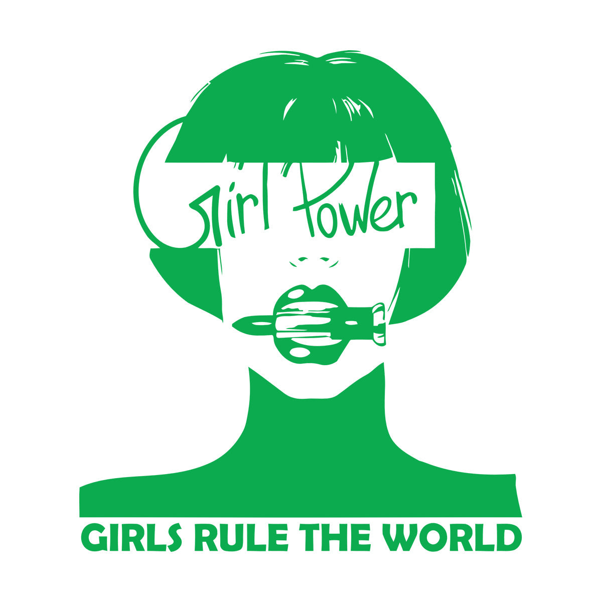 Vinyl Wall Stickers Woman Lettering Phrase Girl Power Word Glass Stickers