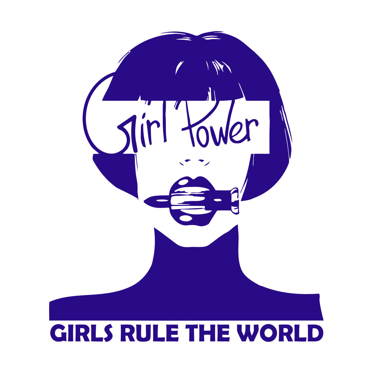 Vinyl Wall Stickers Woman Lettering Phrase Girl Power Word Glass Stickers