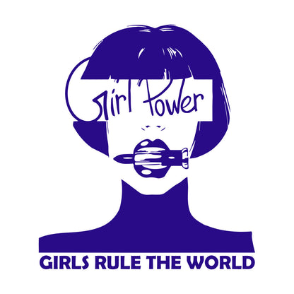 Vinyl Wall Stickers Woman Lettering Phrase Girl Power Word Glass Stickers