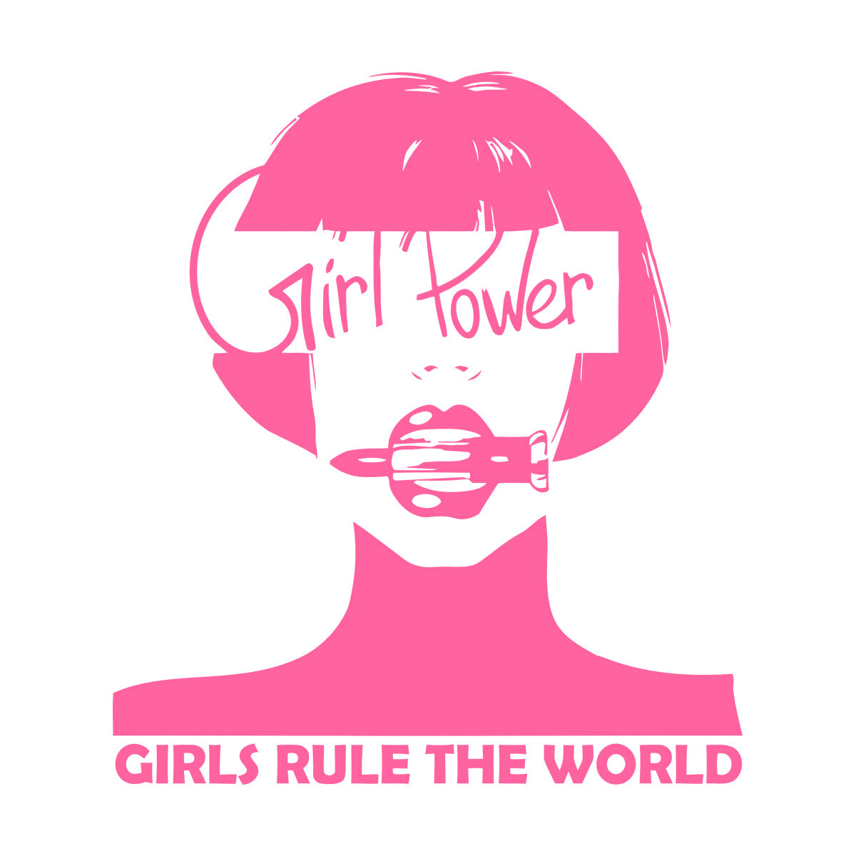 Vinyl Wall Stickers Woman Lettering Phrase Girl Power Word Glass Stickers