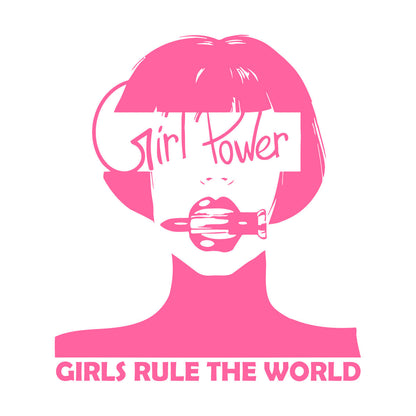 Vinyl Wall Stickers Woman Lettering Phrase Girl Power Word Glass Stickers