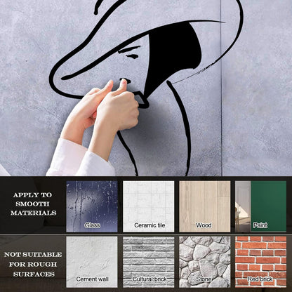 Vinyl Wall Decals Beautiful Girl Hat Fashion Beauty Woman Window Decals