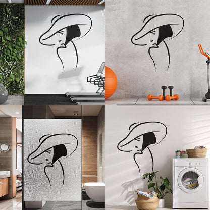 Vinyl Wall Decals Beautiful Girl Hat Fashion Beauty Woman Window Decals