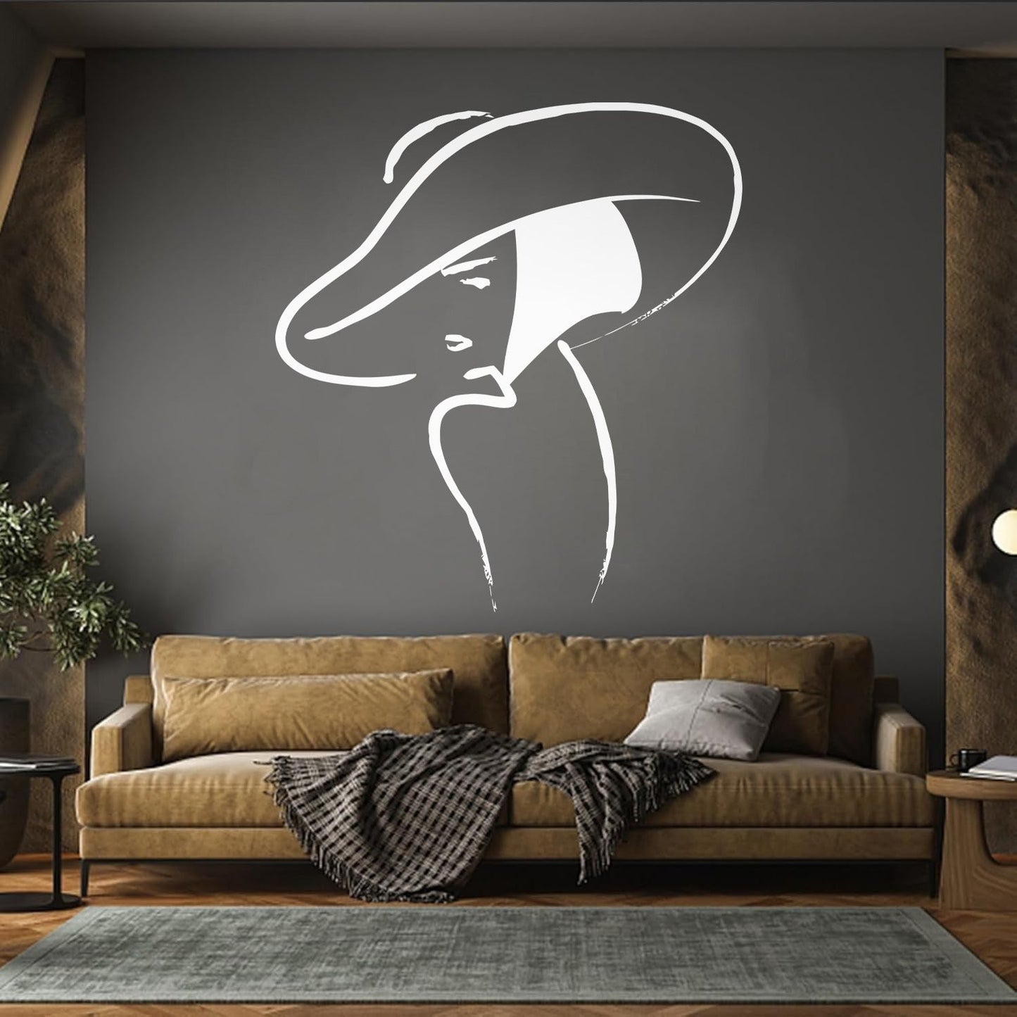 Vinyl Wall Decals Beautiful Girl Hat Fashion Beauty Woman Window Decals