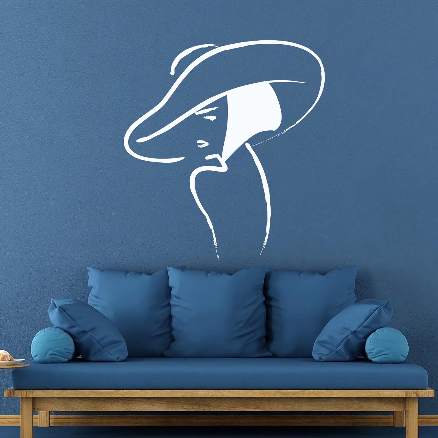 Vinyl Wall Decals Beautiful Girl Hat Fashion Beauty Woman Window Decals