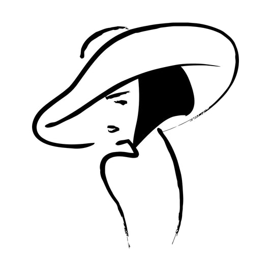 Vinyl Wall Decals Beautiful Girl Hat Fashion Beauty Woman Window Decals