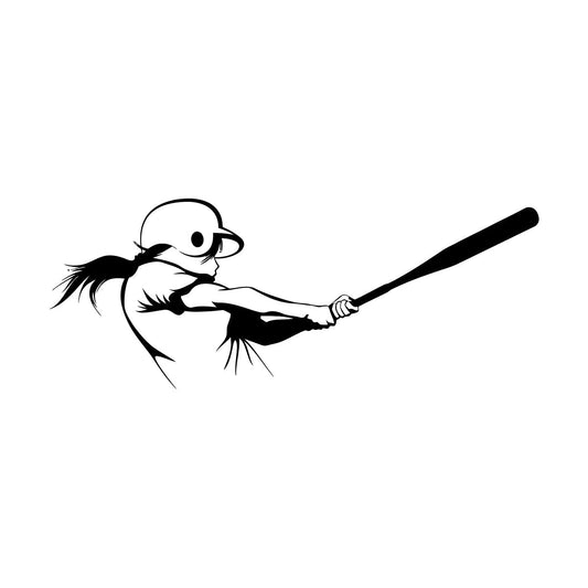 Wall Stickers Paster Paper Girl Playing Softball Sport Woman Home Tattoo Culture