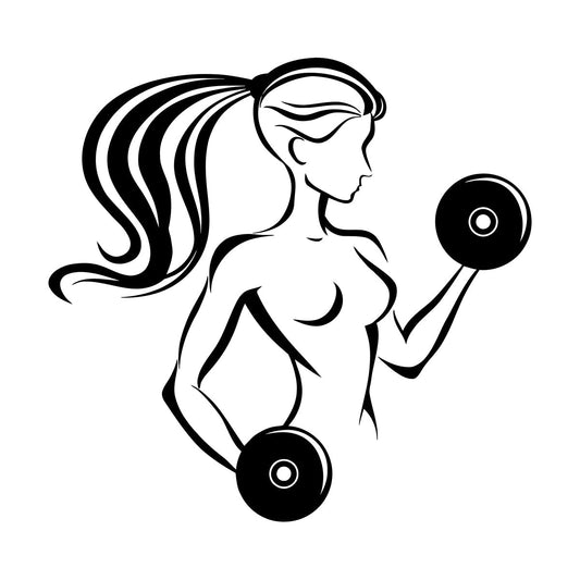 Fitnesscenter Gymnastics Girl Woman Bodybuilding Home Fine Carving Stickers Self Adhesive