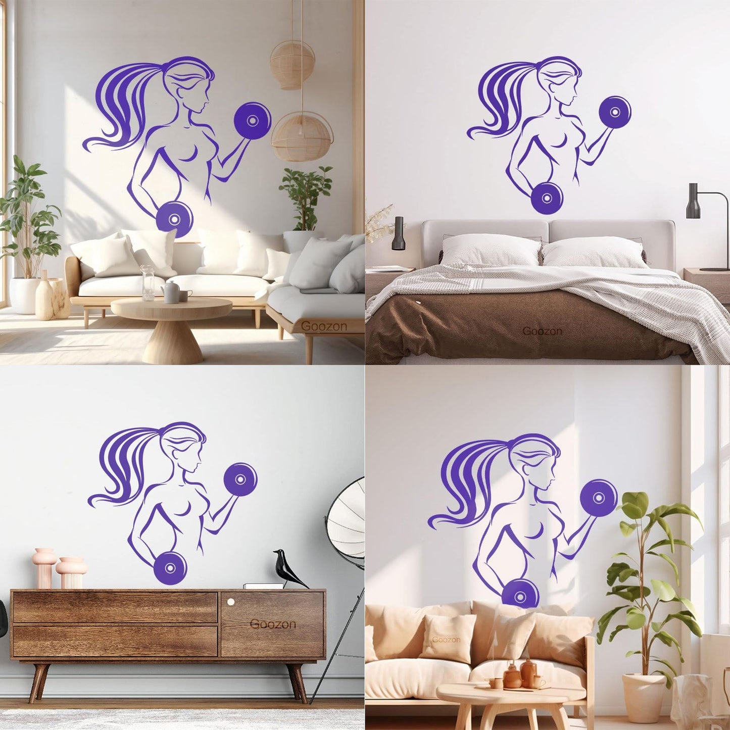 Fitnesscenter Gymnastics Girl Woman Bodybuilding Home Fine Carving Stickers Self Adhesive