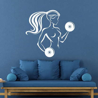 Fitnesscenter Gymnastics Girl Woman Bodybuilding Home Fine Carving Stickers Self Adhesive