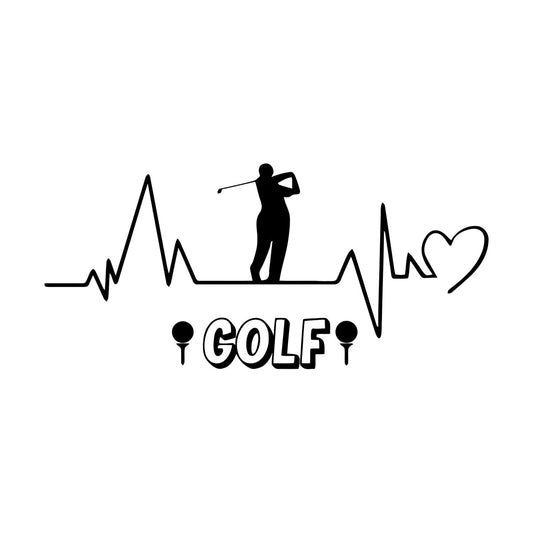 Vinyl Wall Stickers Golf Club Heartbeat Pulse Golfer Sport Personalized Customization
