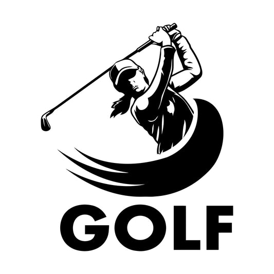 Vinyl Wall Decals Golfer Hitting Ball Silhouette Golf Game Art Decoration