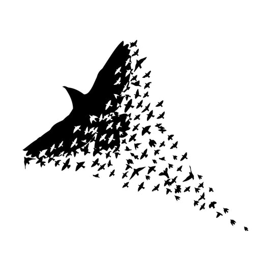 Wall Stickers Paster Paper Abstract Raven Birds Patterns Gothic Style Window Decals