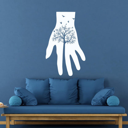 Fine Carving Decals Art Hand Gothick Style Forest Tree Birds Removable Without Leaving Glue