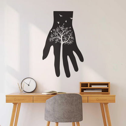 Fine Carving Decals Art Hand Gothick Style Forest Tree Birds Removable Without Leaving Glue