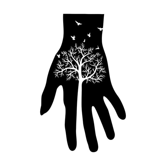 Fine Carving Decals Art Hand Gothick Style Forest Tree Birds Removable Without Leaving Glue