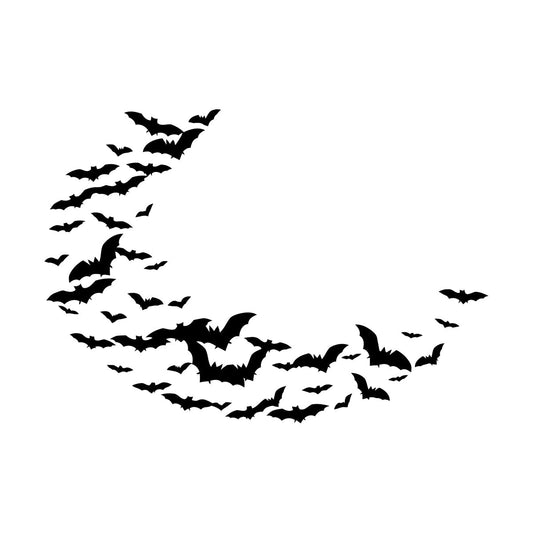 Engraving Stickers Bats Patterns Halloween Horror Gothic Do Not Damage The Wall Surface