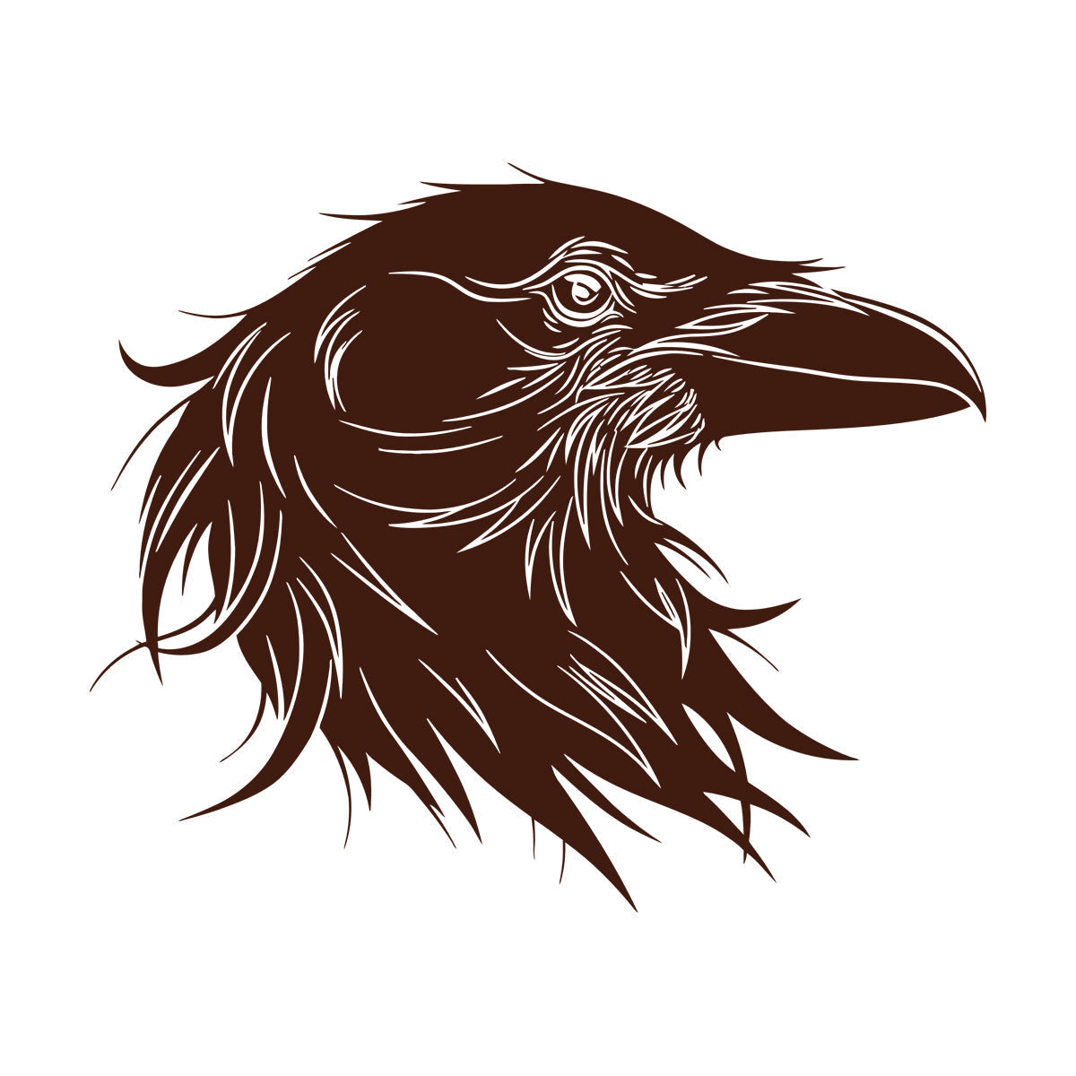 Bird Raven Head Gothic Style Lettering Stickers Easy Installation