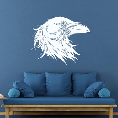 Bird Raven Head Gothic Style Lettering Stickers Easy Installation