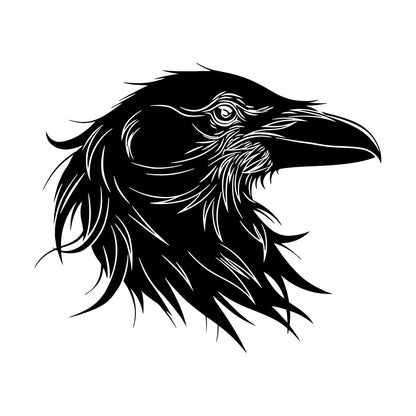 Bird Raven Head Gothic Style Lettering Stickers Easy Installation