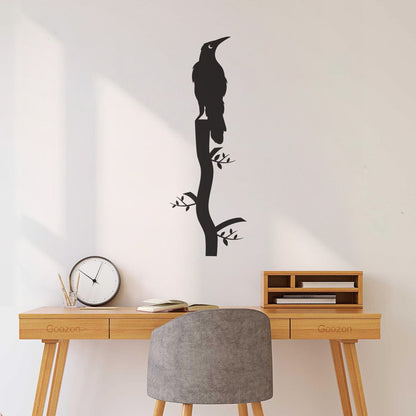 Wall Decals Paster Paper Bird Raven On Branch Gothic Style Art Mural Painting