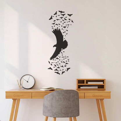 Engraving Decals Birds Flying Patterns Raven Gothic Style Personalized Customization