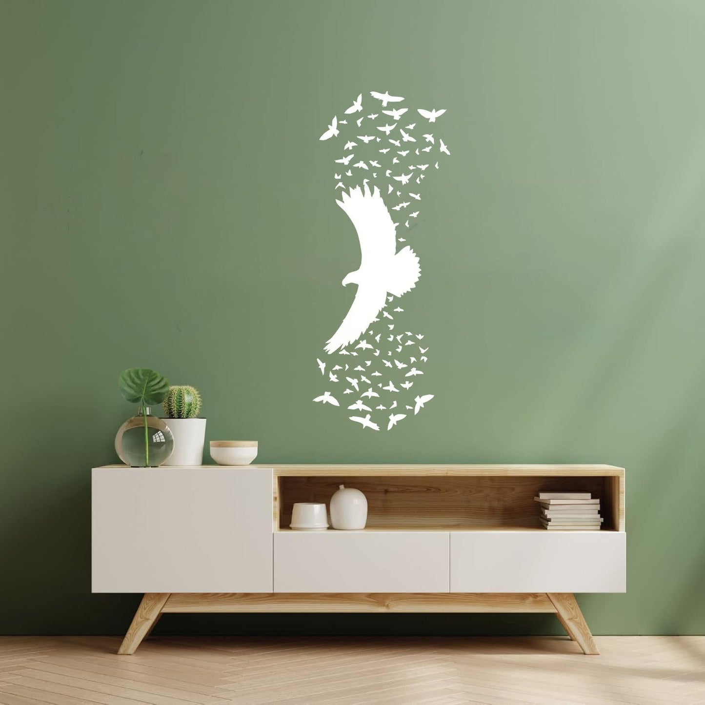 Engraving Decals Birds Flying Patterns Raven Gothic Style Personalized Customization