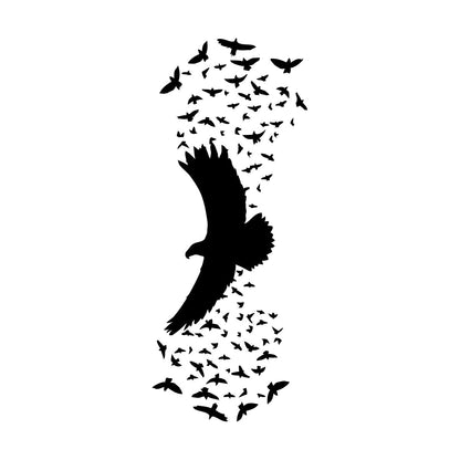 Engraving Decals Birds Flying Patterns Raven Gothic Style Personalized Customization