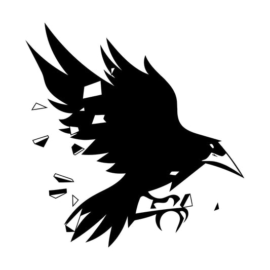 Mural And Wall Vinyl Decal Black Bird Studio Flying Raven Ripper Gothic Style Can Modify And Add Information