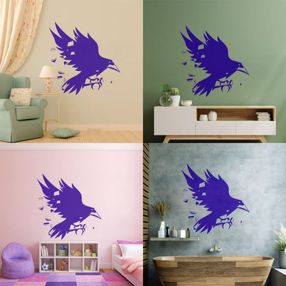 Mural And Wall Vinyl Decal Black Bird Studio Flying Raven Ripper Gothic Style Can Modify And Add Information