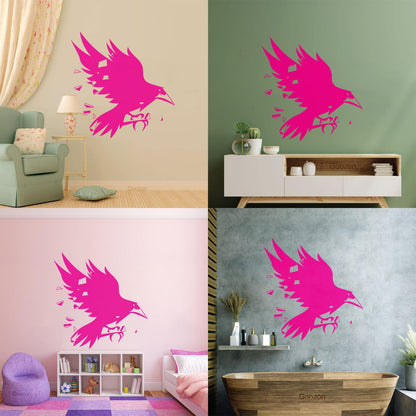 Mural And Wall Vinyl Decal Black Bird Studio Flying Raven Ripper Gothic Style Can Modify And Add Information