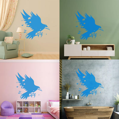 Mural And Wall Vinyl Decal Black Bird Studio Flying Raven Ripper Gothic Style Can Modify And Add Information