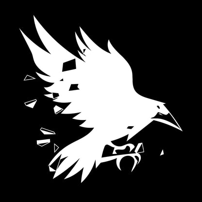 Mural And Wall Vinyl Decal Black Bird Studio Flying Raven Ripper Gothic Style Can Modify And Add Information