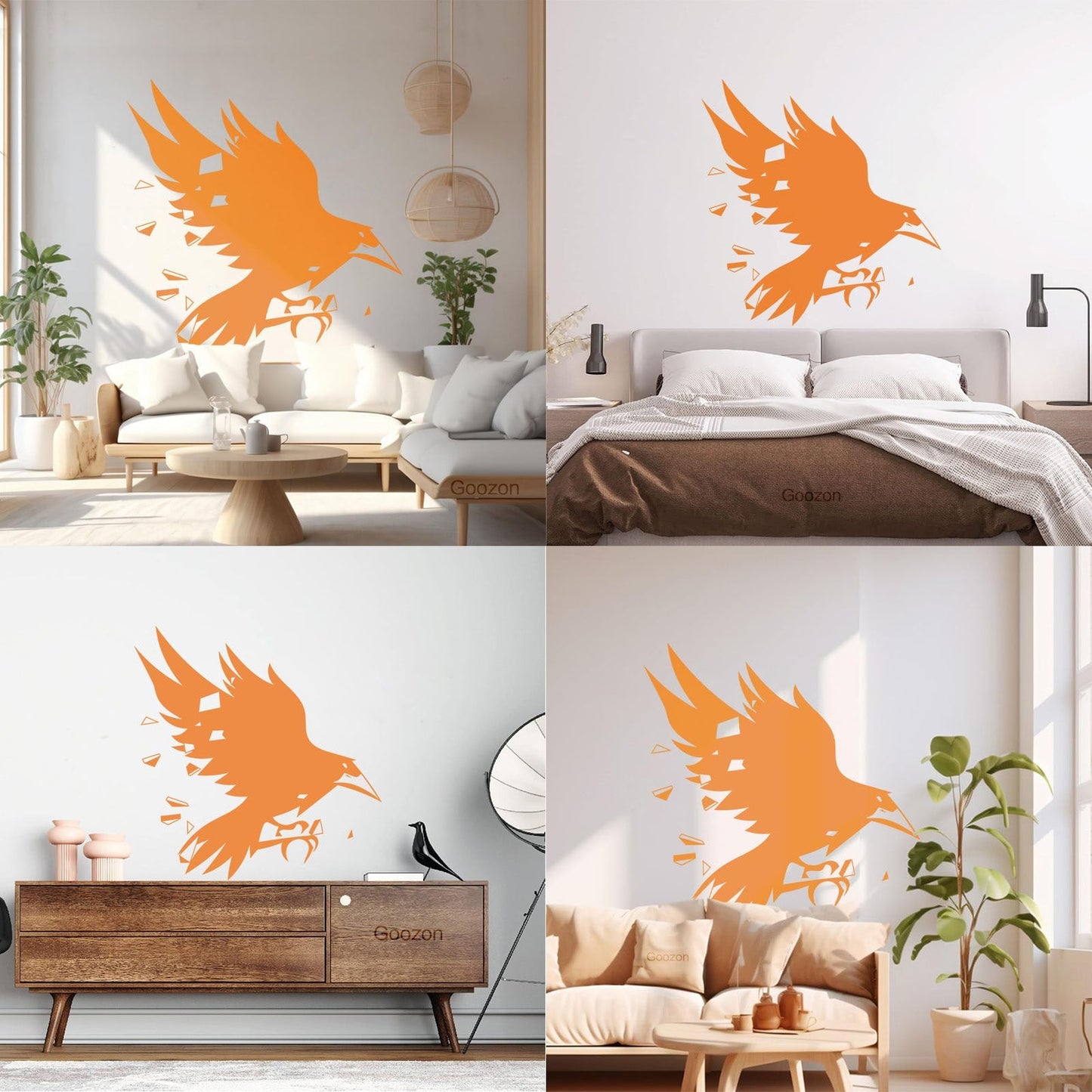 Mural And Wall Vinyl Decal Black Bird Studio Flying Raven Ripper Gothic Style Can Modify And Add Information