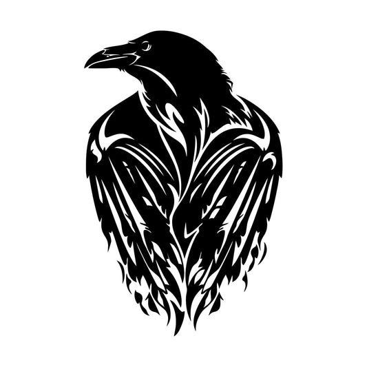 Wall Stickers Black Raven Big Bird Gothic Style Crow Window Decals