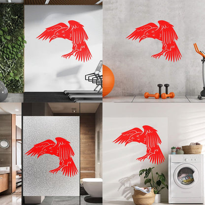 Black Raven Bird Gothic Style Crow Fine Carving Decals Glass Stickers