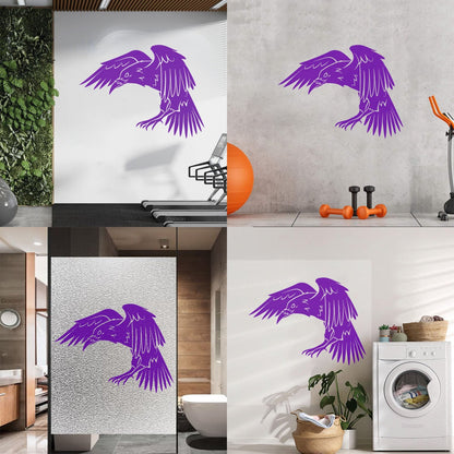 Black Raven Bird Gothic Style Crow Fine Carving Decals Glass Stickers